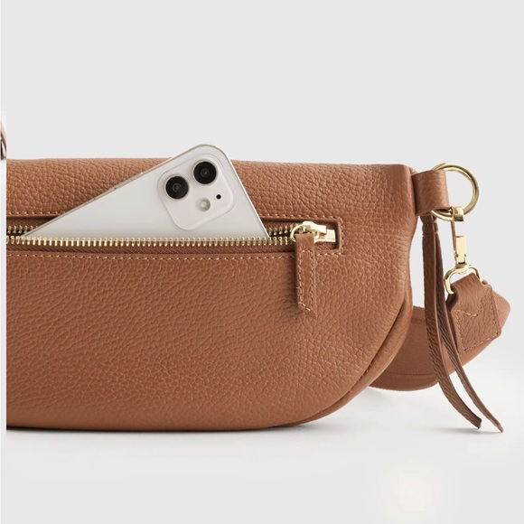 Quince Italian Pebbled Leather Sling Bag - Picture 2 of 13